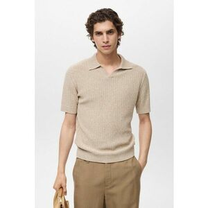 Tricou polo din bumbac cu model uni imagine