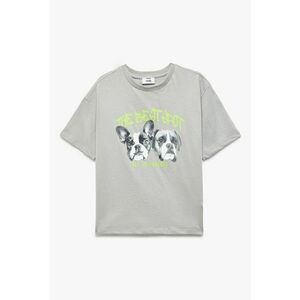 Tricou de bumbac cu imprimeu grafic imagine