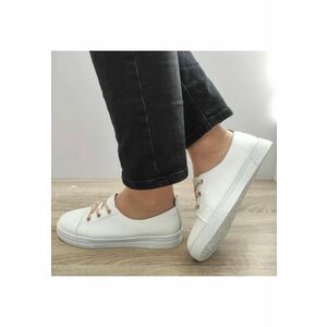 Pantofi Casual Dama 88727 Albi Cu Bej - Alb - imagine
