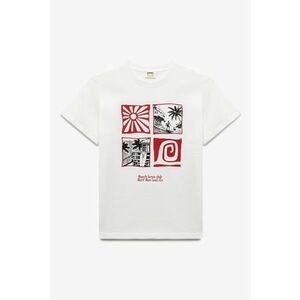 Tricou cu decolteu la baza gatului si imprimeu imagine