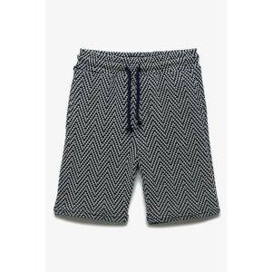 Pantaloni scurti cu snur si model herringbone imagine