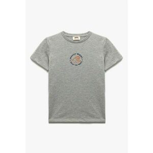 Tricou din amestec de bumbac - cu detaliu brodat imagine