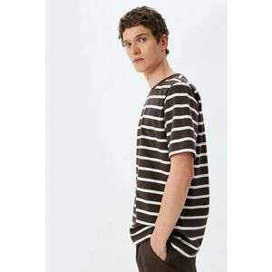 Tricou din bumbac cu model in dungi imagine