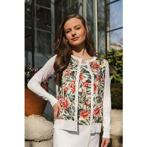 Cardigan cu imprimeu floral imagine