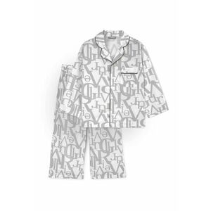 Pijama lunga din bumbac cu model logo imagine