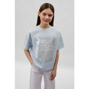 Tricou cu imprimeu text si aplicatii cu paiete imagine