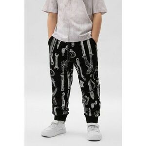 Pantaloni cu imprimeu si snururi de ajustare imagine