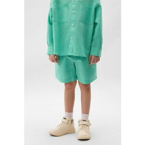 Pantaloni scurti din amestec de in cu snururi de ajustare imagine