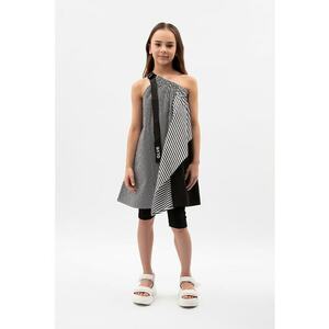 Rochie asimetrica cu model in dungi imagine