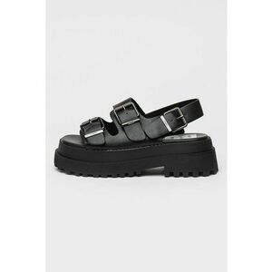 Sandale demi-wedge din piele ecologica cu catarama imagine