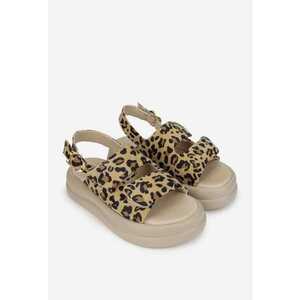 Sandale dama din piele model animal print imagine