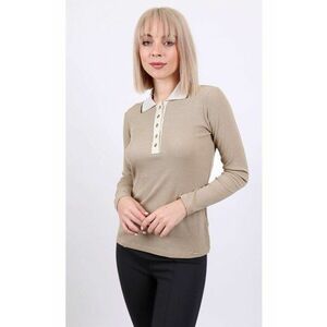 Pulover triotat fin din viscoza - cu guler clasic imagine