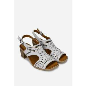 Sandale dama din piele naturala cu model perforat imagine