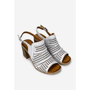 Sandale dama albe cu model perforat imagine