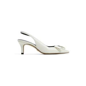 Pantofi slingback de piele ecologica cu toc Blaine imagine