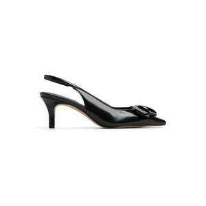 Pantofi slingback de piele ecologica cu toc Blaine imagine