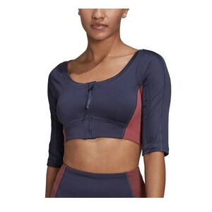 Tricou dama - scurt - albastru marin - poliester - imagine