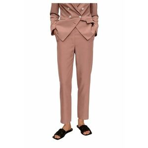 Pantaloni dama - talie inalta - modal/poliester - roz - imagine