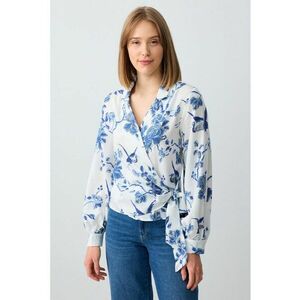 Bluza din lyocell cu model floral imagine