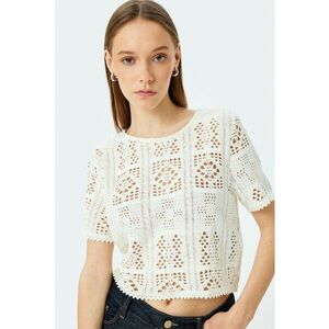 Tricou crop cu perforatii imagine