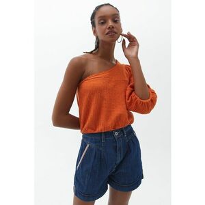 Bluza din amestec de bumbac cu decolteu pe un umar imagine