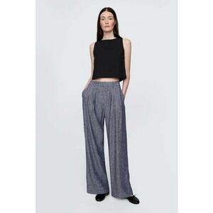 Pantaloni din amestec de in cu croiala ampla imagine