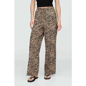 Pantaloni cu croiala ampla si animal print imagine