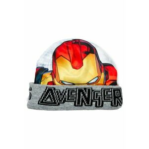 Caciula copii gri - 52 cm - reversibil Iron Man/Kapitan America - material poliester imagine