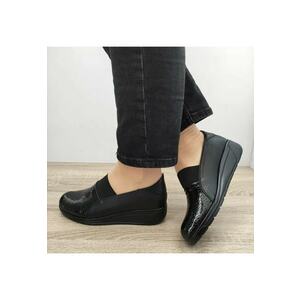 Pantofi Casual Dama 155-1 Negri + Croco - Negru - imagine