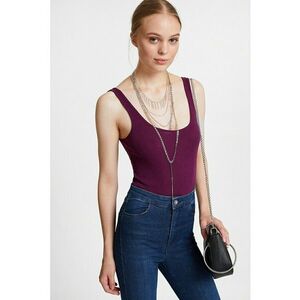 Top slim-fit cu decolteu rotund imagine