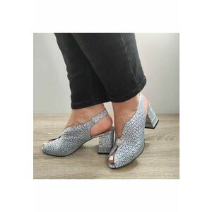 Sandale Elegante Dama 577 Bleu Cu Argintiu - Gri - imagine