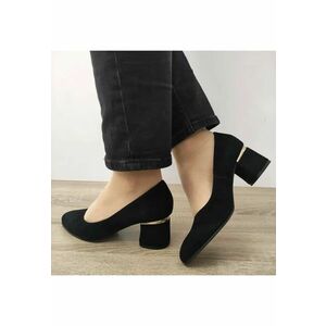 Pantofi Eleganti Dama 3461-6 Negri Velur - Negru - imagine