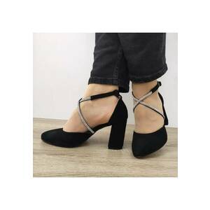 Pantofi Decupati Eleganti Dama 3671-3 Negri Velur - Negru - imagine