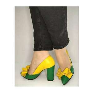 Pantofi Eleganti Dama 597 Verzi Cu Galben - Verde - imagine