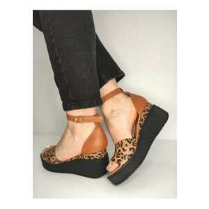 Sandale Casual Dama 018 1798 Maro Cu Leopard - Maro imagine