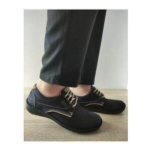 Pantofi Casual Perforati Barbati 9553 42-2 Dark Navy - Albastru - imagine