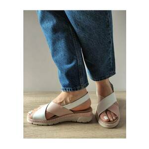 Sandale Casual Dama 12505Vt Mostar C5-N Albe Cu Roz Nude - Alb - imagine