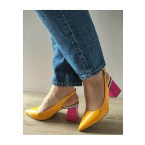 Sandale Elegante Dama 8778-404-665 Galbene Cu Fuxia - Galben - imagine