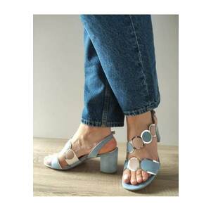 Sandale Elegante Dama 28347-42 Bleu Cu Roz Nude - Albastru - imagine