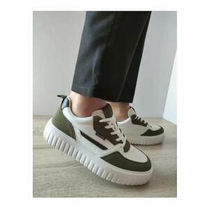 Pantofi Casual Barbati Y237 Albi Cu Kaki Velur - Alb - imagine