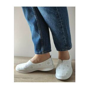 Pantofi Casual Perforati Dama B929734 Albi - Alb - imagine