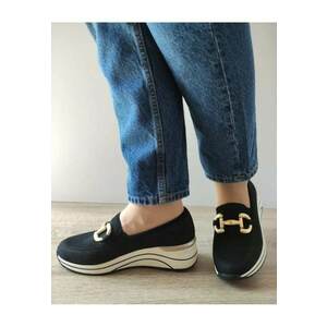 Pantofi Casual Dama D0T12-02 Negri Velur - Negru - imagine
