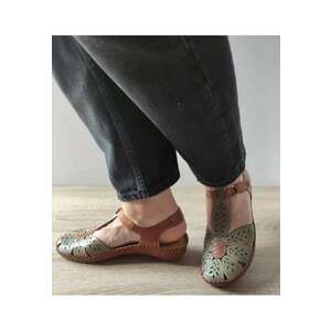Sandale Casual Dama 655-0841C1 Maro + Olive - Maro - imagine