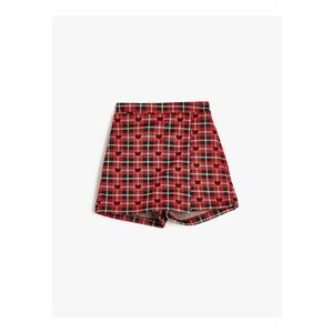 Fusta-pantalon cu model in carouri si talie elastica imagine