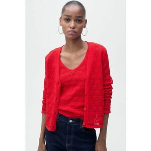 Cardigan cambrat cu perforatii imagine