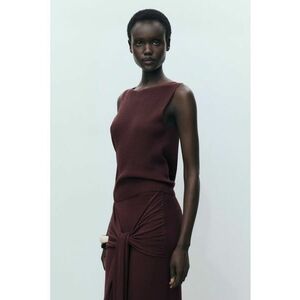 Bluza fara maneci tricotata fin imagine
