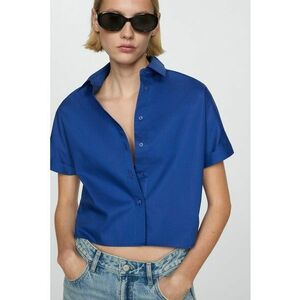 Camasa crop din bumbac cu maneci scurte imagine
