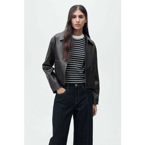Blugi crop cu cusaturi contrastante imagine