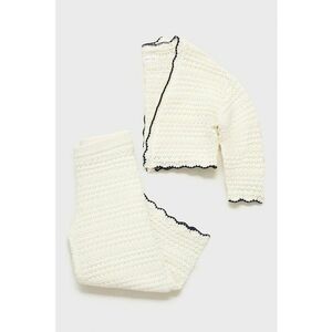 Pantaloni tricotati cu perforatii cu mansete valurite imagine