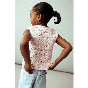 Top tricotat cu model pointelle imagine